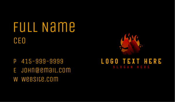 Hot Charcoal Fire Business Card Design Image Preview