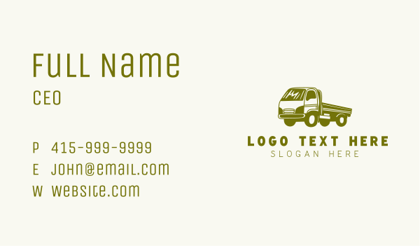 Logistic Delivery Truck Business Card Design Image Preview