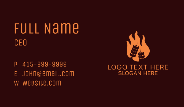 Flame Grill Barbecue Business Card Design Image Preview