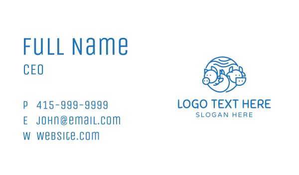 Blue Animal Livestock Business Card Design Image Preview