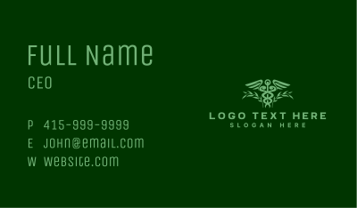 Medical Plant Caduceus Business Card Image Preview