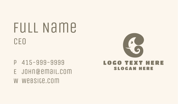 Elephant Letter C Business Card Design Image Preview