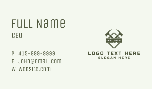 Hammer Carpenter Tools  Business Card Design Image Preview