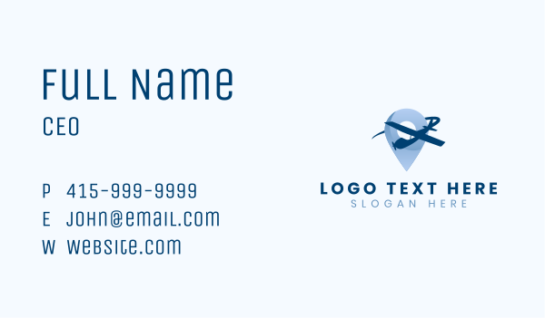 Airplane Location Pin Travel Business Card Design Image Preview