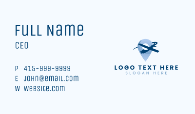 Airplane Location Pin Travel Business Card Image Preview
