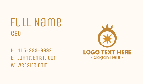 Gold Ring Crown Business Card Design Image Preview