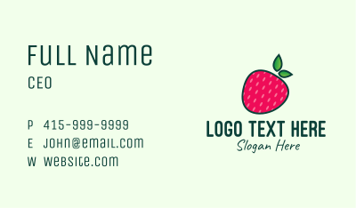 Red Organic Strawberry Business Card Image Preview