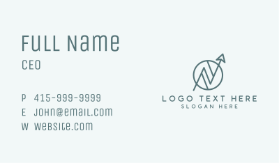 Economics Arrow Letter N Business Card Image Preview