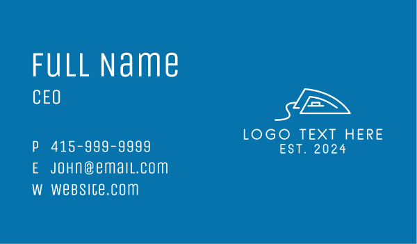 White Outline Iron  Business Card Design Image Preview