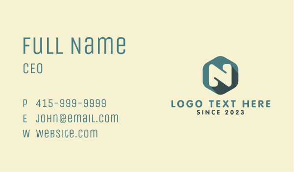 Web Developer Letter N Business Card Design Image Preview
