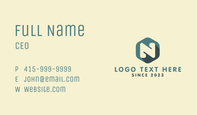 Web Developer Letter N Business Card Image Preview