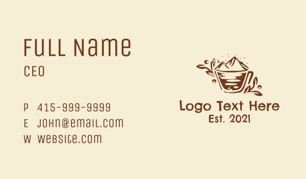 Rustic Mountain Coffeehouse  Business Card Design Image Preview