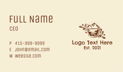 Rustic Mountain Coffeehouse  Business Card Image Preview