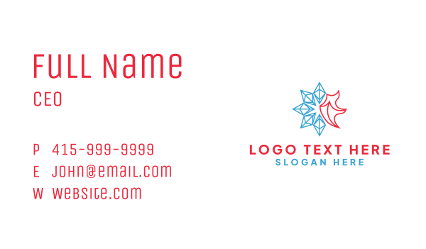 Fire Ice Crystal Energy Business Card Design Image Preview