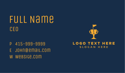 Gold Golf Trophy Business Card Image Preview