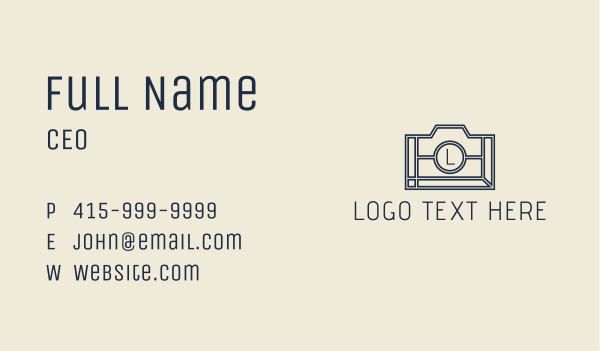 Minimalist Camera Letter  Business Card Design Image Preview