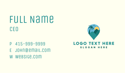 Outdoor Tropical Mountain Destination Business Card Image Preview