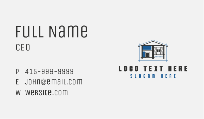 House Architect Blueprint Business Card Image Preview