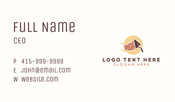 Masonry Construction Trowel Business Card Design Image Preview