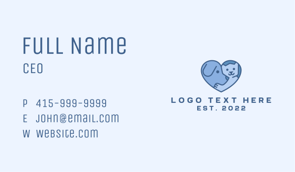 Animal Pet Care Heart Business Card Design Image Preview