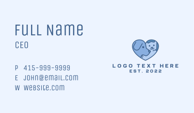 Animal Pet Care Heart Business Card Image Preview
