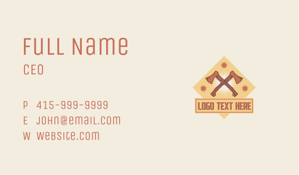 Woodworking Ax Tool Business Card Design Image Preview