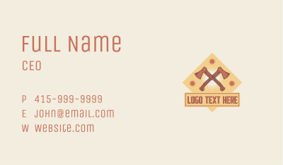 Woodworking Ax Tool Business Card Image Preview
