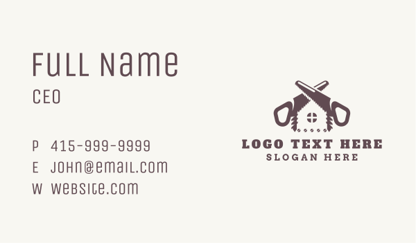 Woodworking House Handsaw Business Card Design Image Preview