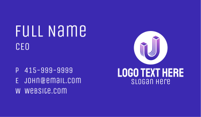 Gradient Letter U Business Card Image Preview
