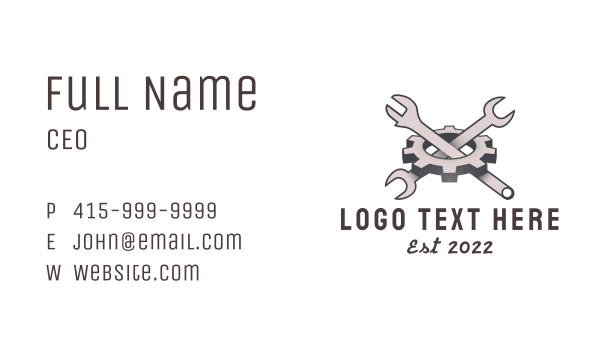 Mechanical Tools Cog Business Card Design Image Preview