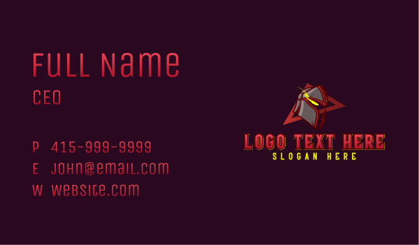 Knight Helmet Mascot Business Card Design Image Preview