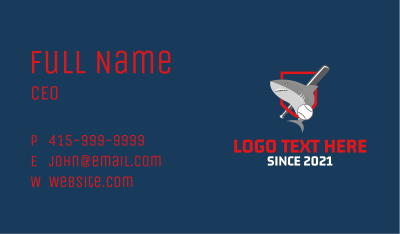 Baseball Sport Shark  Business Card Image Preview