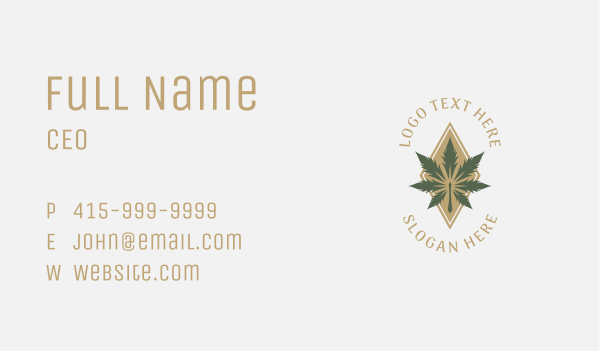 Deluxe Marijuana Leaf Business Card Design Image Preview