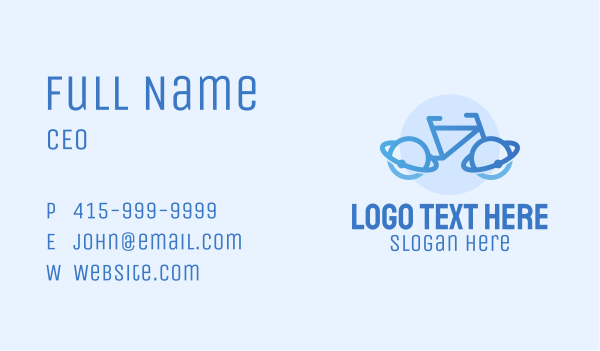 Planet Orbit Bicycle Business Card Design Image Preview