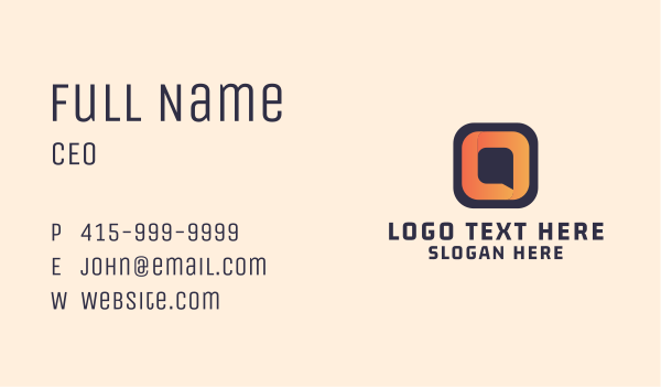 Chat Bubble Letter O Business Card Design Image Preview