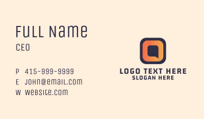 Chat Bubble Letter O Business Card Image Preview