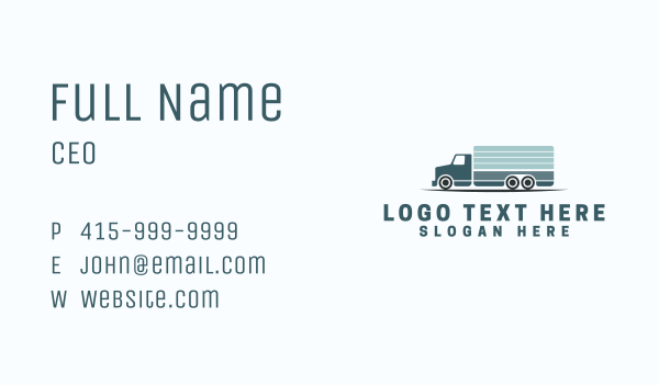 Logistics Truck Transportation Business Card Design Image Preview