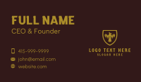 Gold Medieval Bird Shield  Business Card Preview