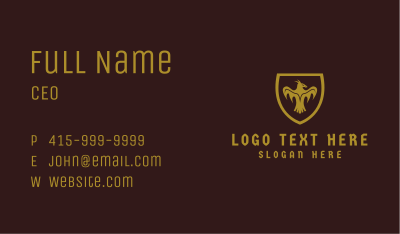 Gold Medieval Bird Shield  Business Card Image Preview