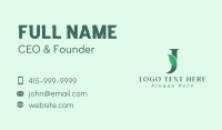 Natural Leaf Letter J Business Card Image Preview