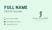 Natural Leaf Letter J Business Card Design