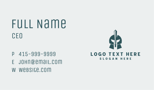 Spartan Knight Soldier Business Card Design Image Preview