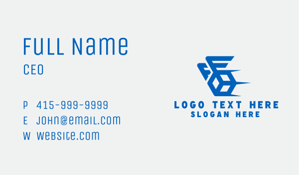 Blue Box Wings Business Card Design Image Preview