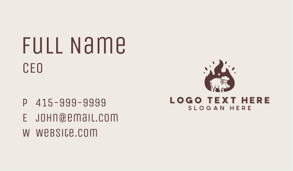 Pork Flame Barbecue  Business Card Design Image Preview