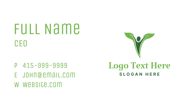 Healthy Lifestyle Human Plant Business Card Design Image Preview
