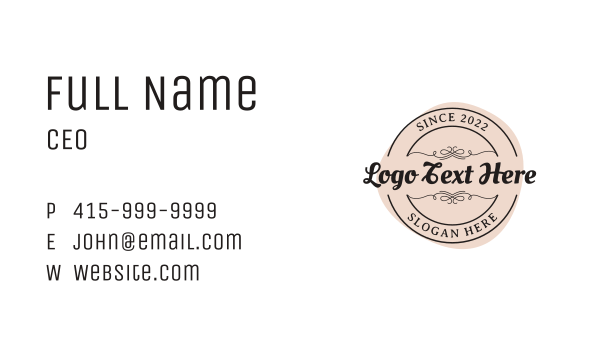 Cursive Emblem Wordmark Business Card Design Image Preview