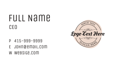 Cursive Emblem Wordmark Business Card Image Preview