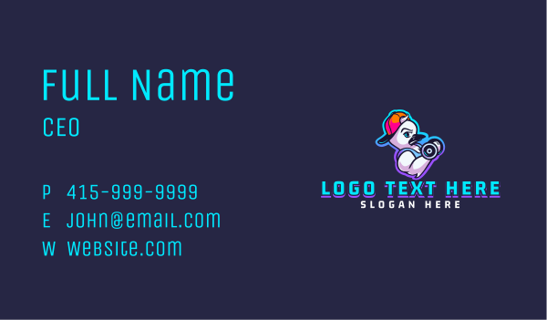 Gaming Duck Dumbbell Business Card Design Image Preview