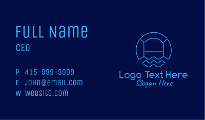 Blue Minimalist Pool  Business Card Image Preview