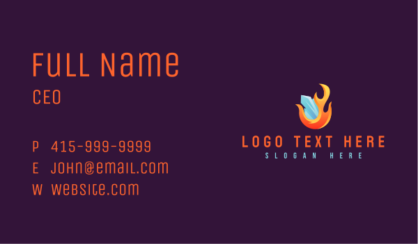Flame Ice Thermal Business Card Design Image Preview